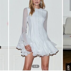 Elegant White Ruffle Dress